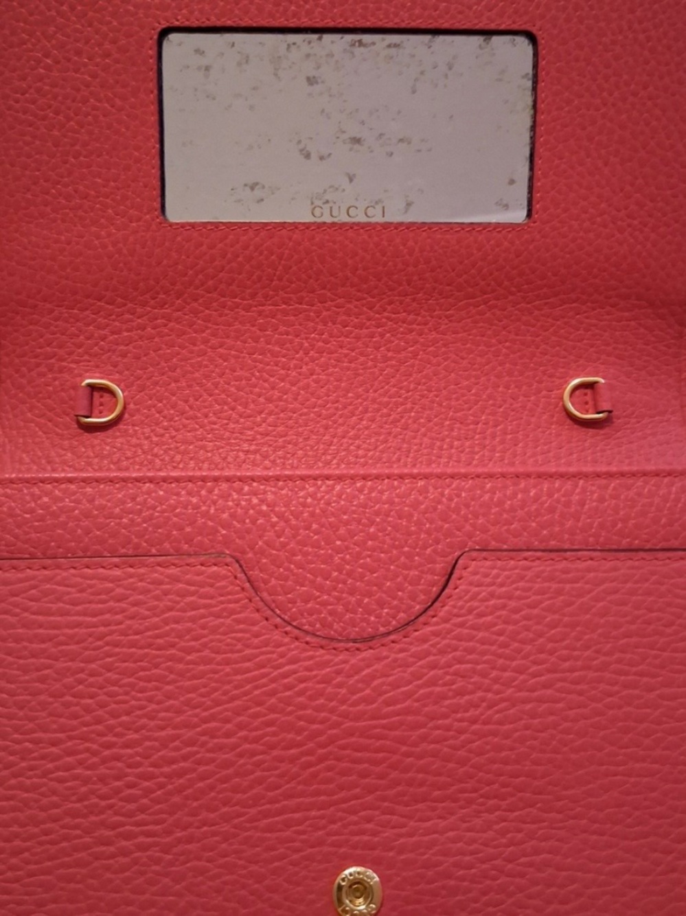 Gucci GG Marmont Pink Pebbled Leather Wallet on Chain + Packaging - Picture 12 of 14